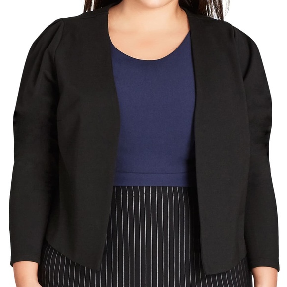 City Chic Jackets & Blazers - New City Chic Open Cropped Black Jacket